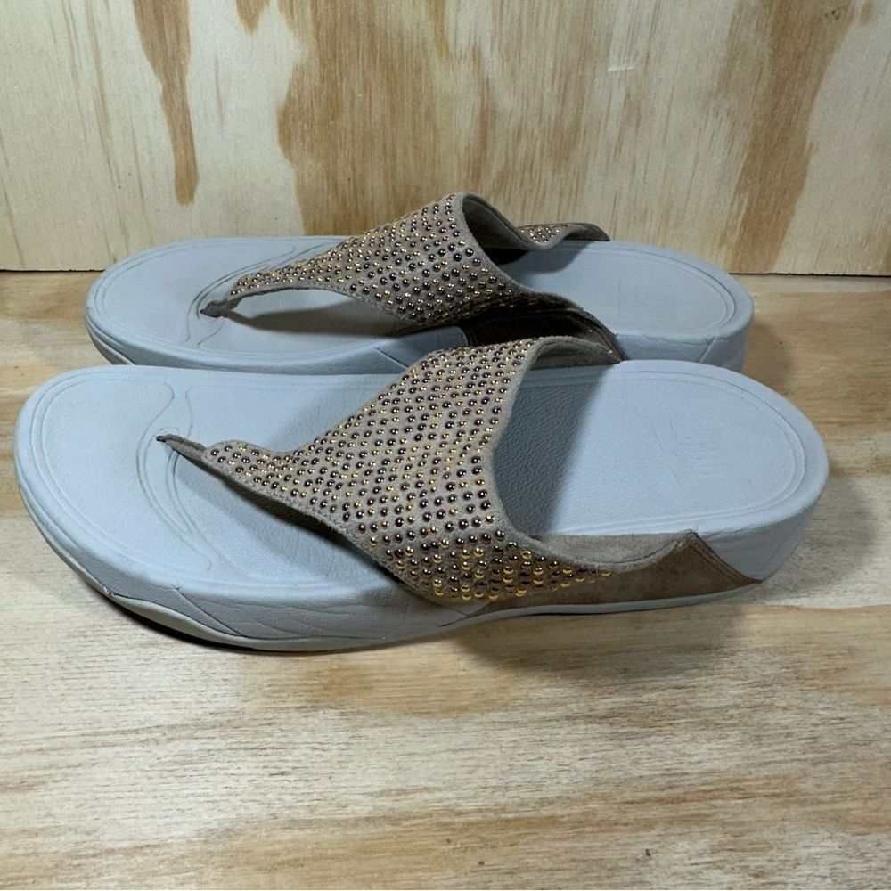 Fitflop Lulu Crystal Embellished Comfort Sandals Women’s Size 8